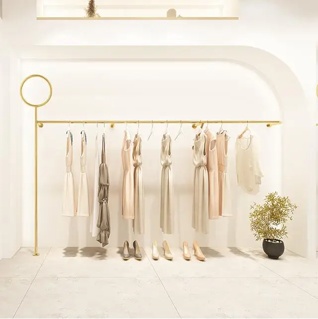 Hanging on the wall of the clothing store display rack Women's clothing store shelf special store decoration gold special-shaped