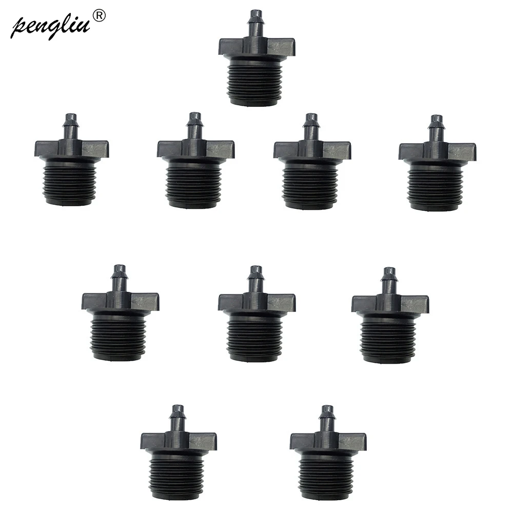 

10pcs 1/2 inch Thread to 4mm Water Hose Irrigation Connector Joint Garden Micro Irrigation Parts For 4/7mm Garden Hose IT230