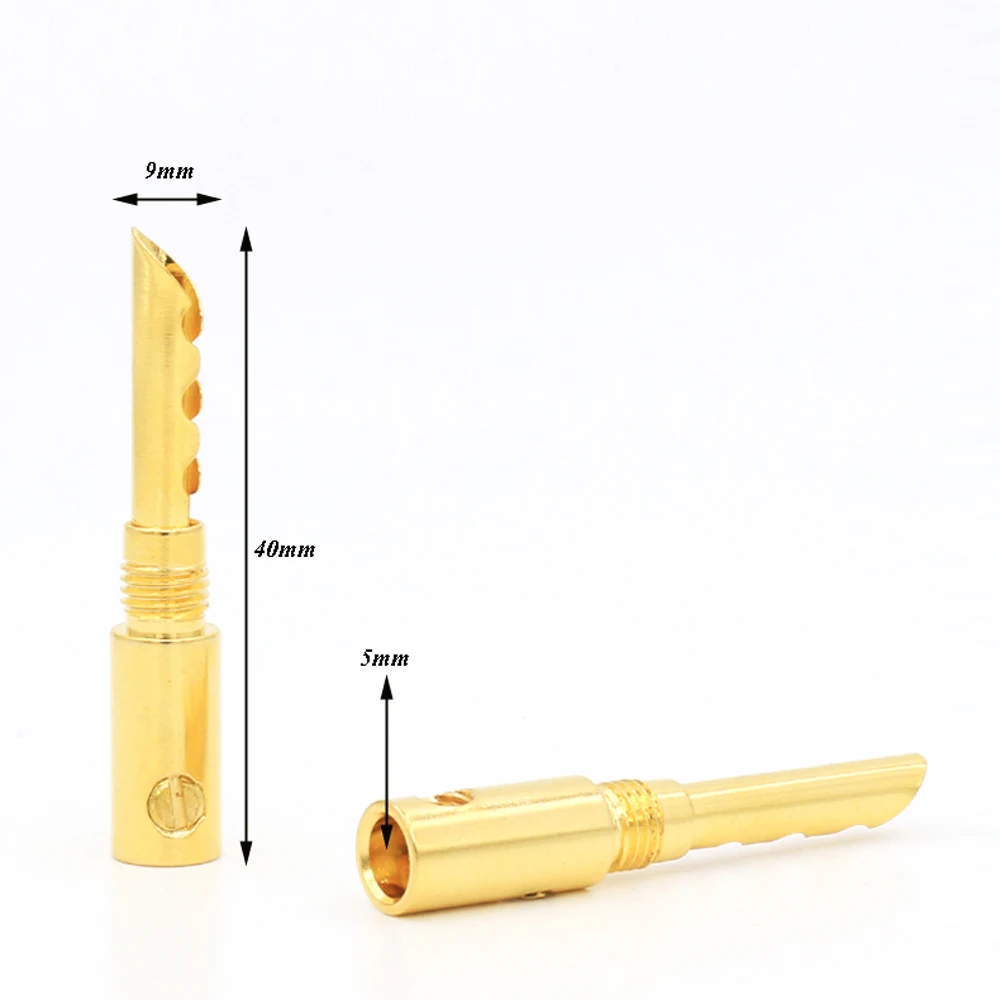 BA1418 24K 금 도금 구리 BFA 5mm, 바나나 플러그, 남성 스피커 커넥터, 12 개