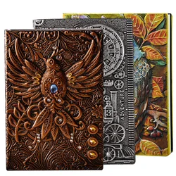 3D Geprägt Notebook A5 Tiere Hinweis Bücher Fantasie Relief Journal PU Abdeckung Retro Druck Dekoration Reise Liniertes Papier Buch