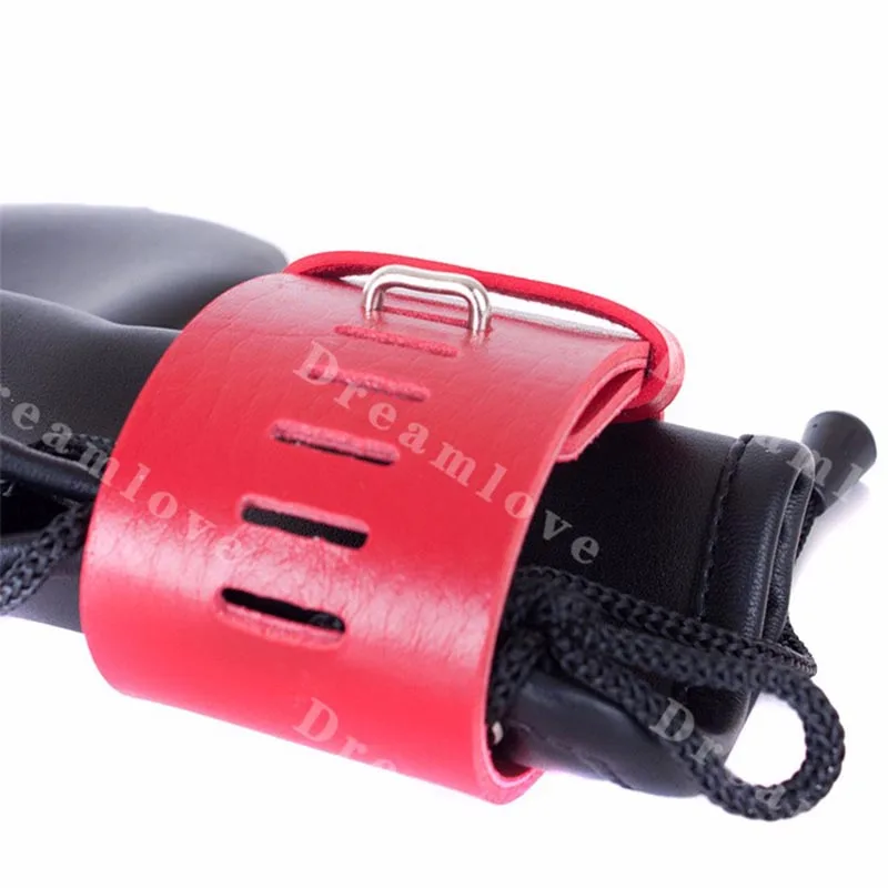 Juego de rol de cuero para mascotas, guantes de mano con cerraduras de almohadilla y anillos en D, disfraz de perro, ropa fetiche para mujer