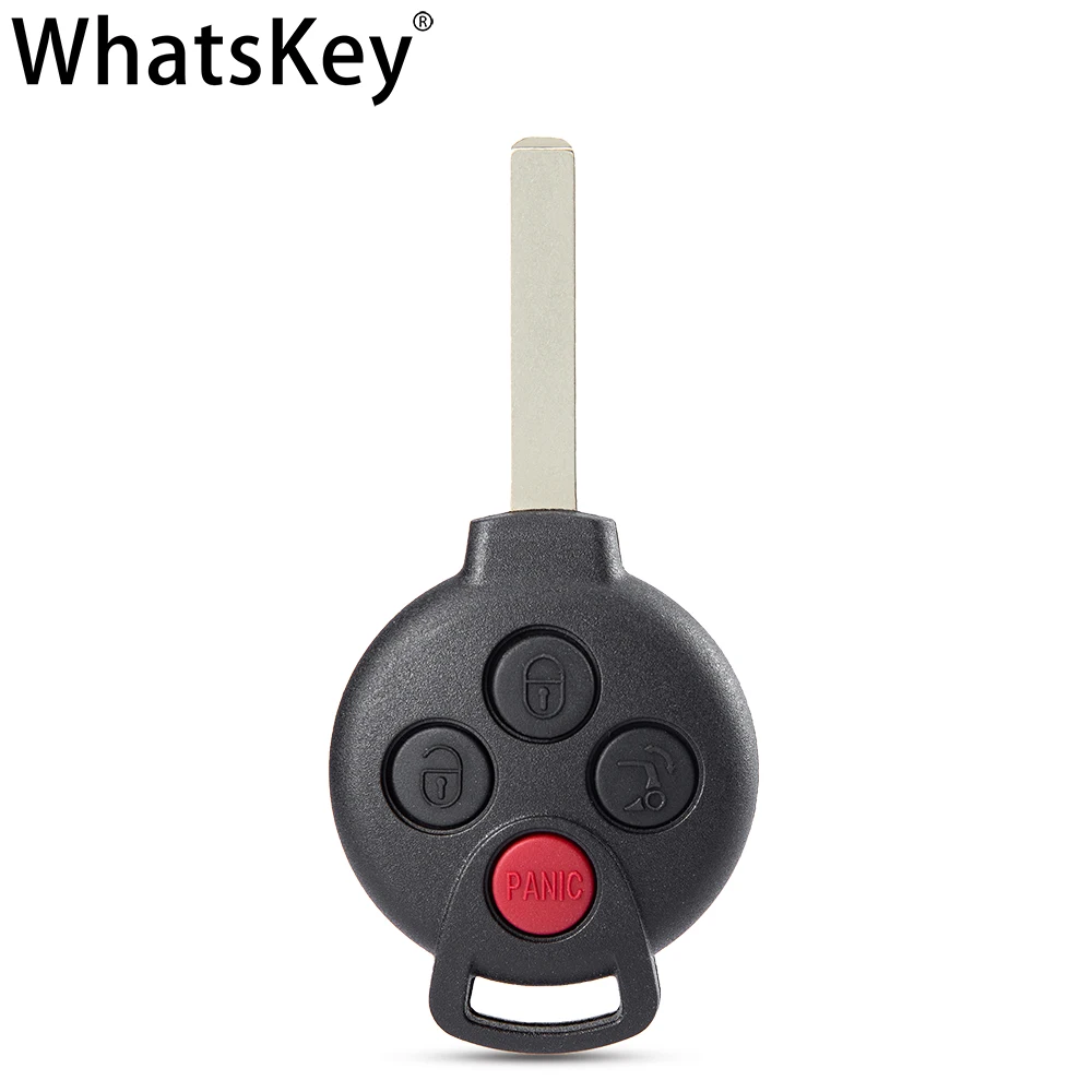 WhatsKey-carcasa para mando a distancia de 3/4 botones, funda para Mercedes Benz Smart City Coupe Cabrio Crossblade 451 Fortwo Roadster Forfour