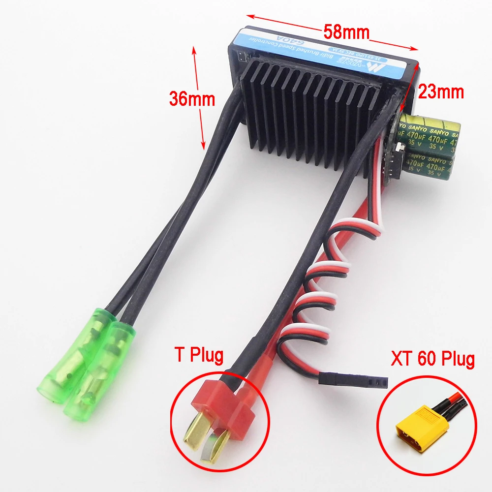 12V 24V 100A ESC 997 Brush Motor Speed Controller 2-ways  Forward Backward Brake for RC Boat Marine Car Truck Tank