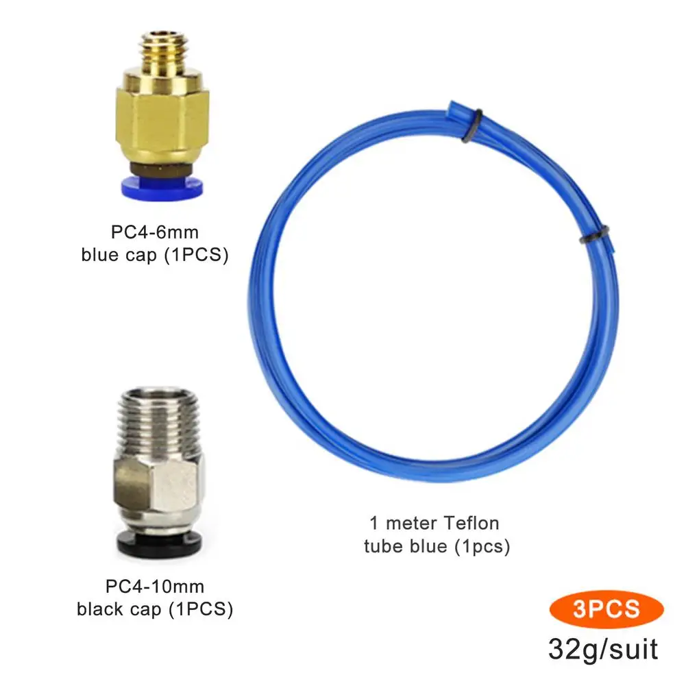 PC4-M6 M6/3MM/PC4-M10 M10/6MM Pneumatic Connectors For 3D Printers Parts Bowden Quick Jointer Coupler Pipe PTFE Tube 4mm