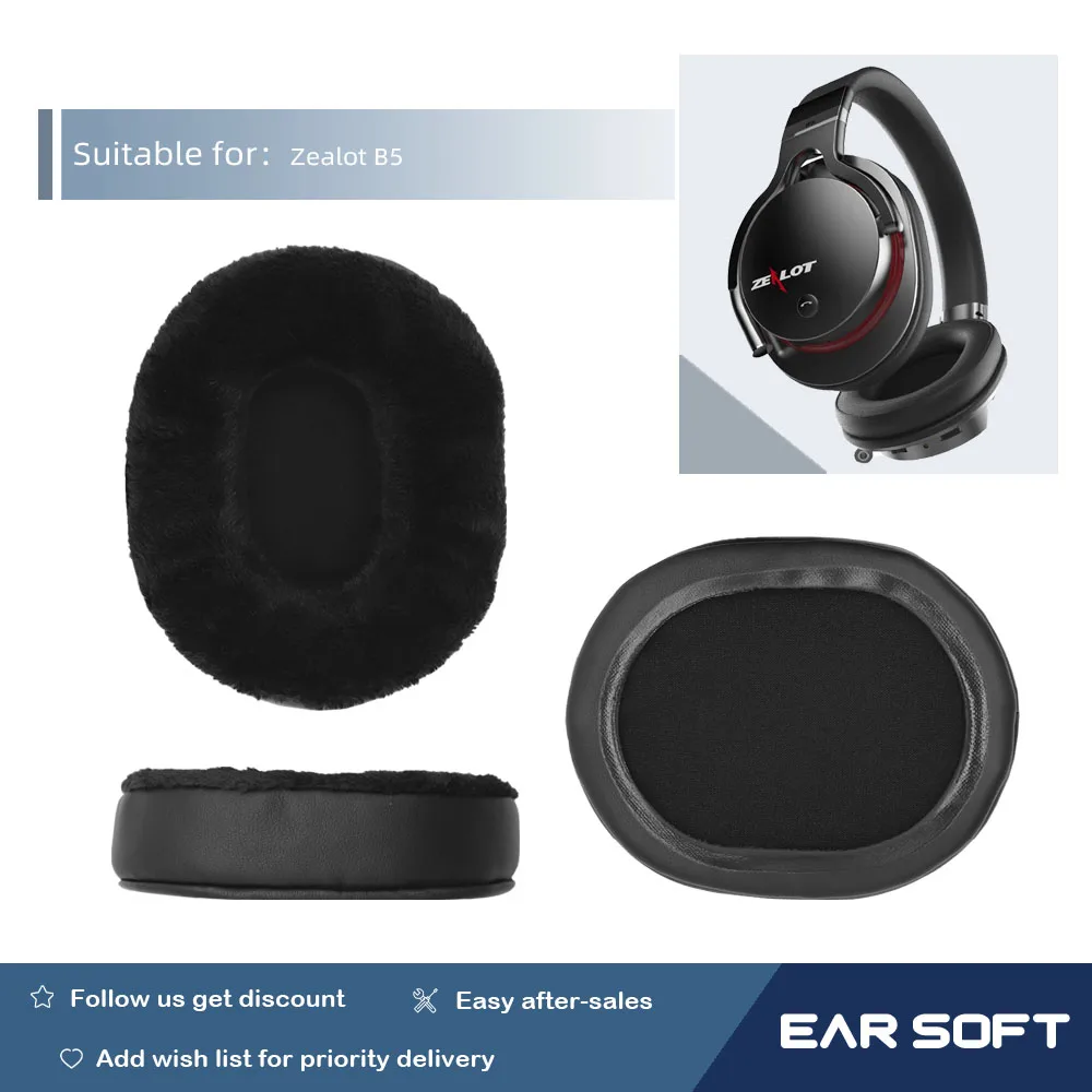 

Earsoft Replacement Ear Pads Cushions for Zealot B5 Headphones Earphones Earmuff Case Sleeve Accessories