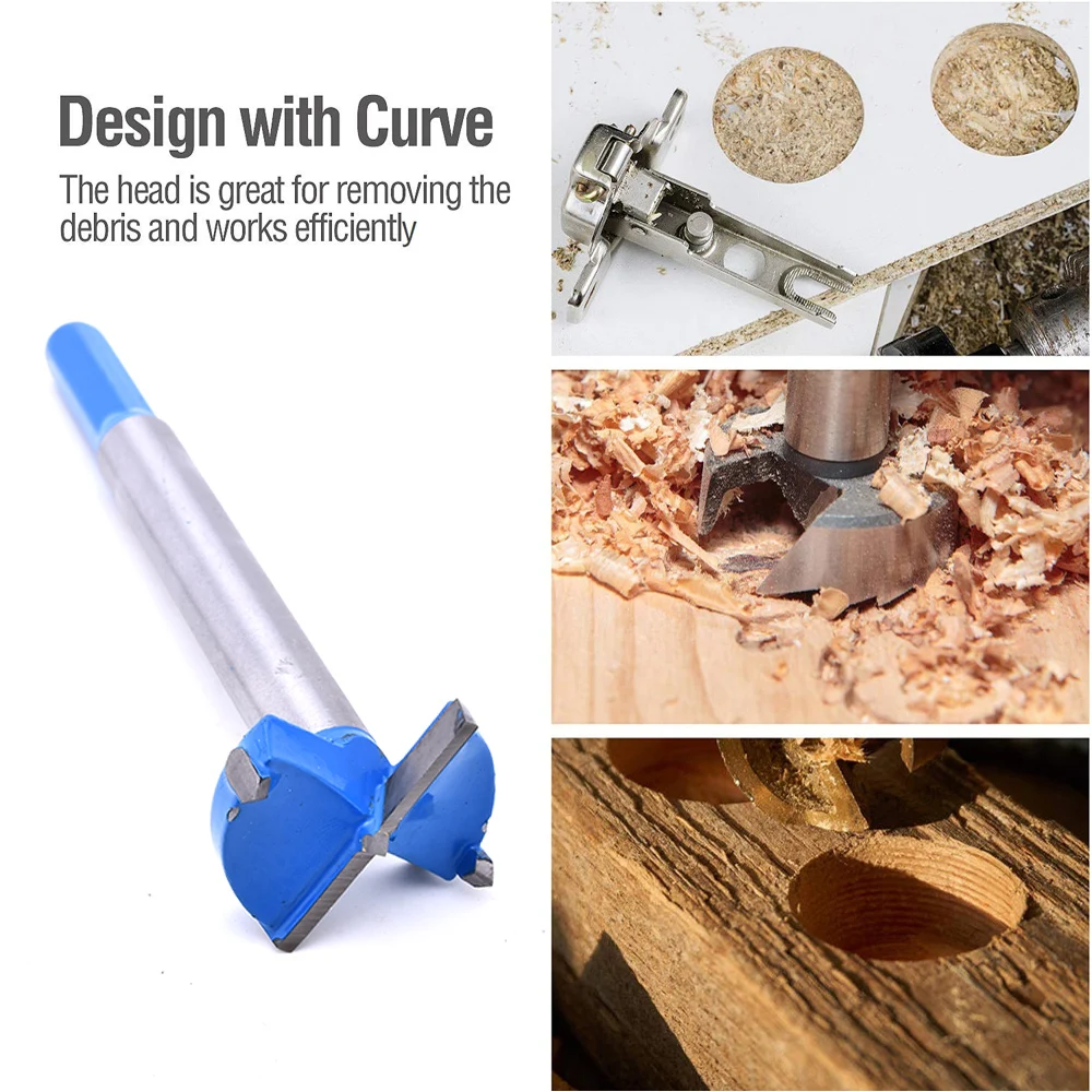 Hole Drill Woodworking Carbide Tip Forstner Bit Set Extra Long Hole Saw 90mm Depth Drill Bit Forstner Bit Cutter  16mm-35mm D30
