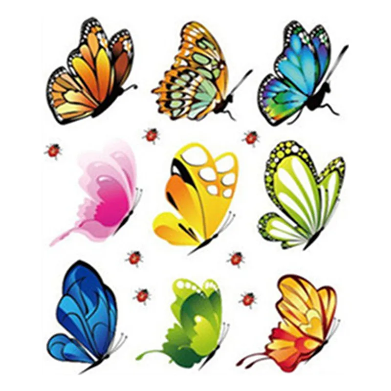 3D Wall Art Color Butterfly Ladybug Vinyl Stickers Room Decoration Wedding Party Props Self-adhesive Wallpaper for Kids Gifts