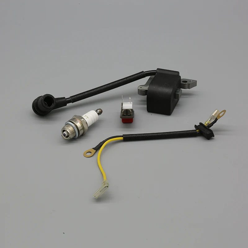 Ignition Coil สวิทช์หยุด Spark Plug ชุด Fit สำหรับ HUSQVARNA 136 137 141 36 41 26 23สวนเครื่องมือแก๊สชิ้นส่วนลูกโซ่