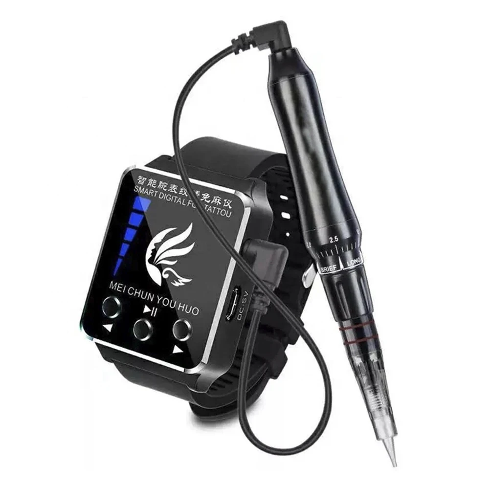 New Professional Digital Tattoo Machine kit Permanent Makeup machine Eyebrow Lip Pen Rotary Tattoo Gun 1P 0.18mm micro needle