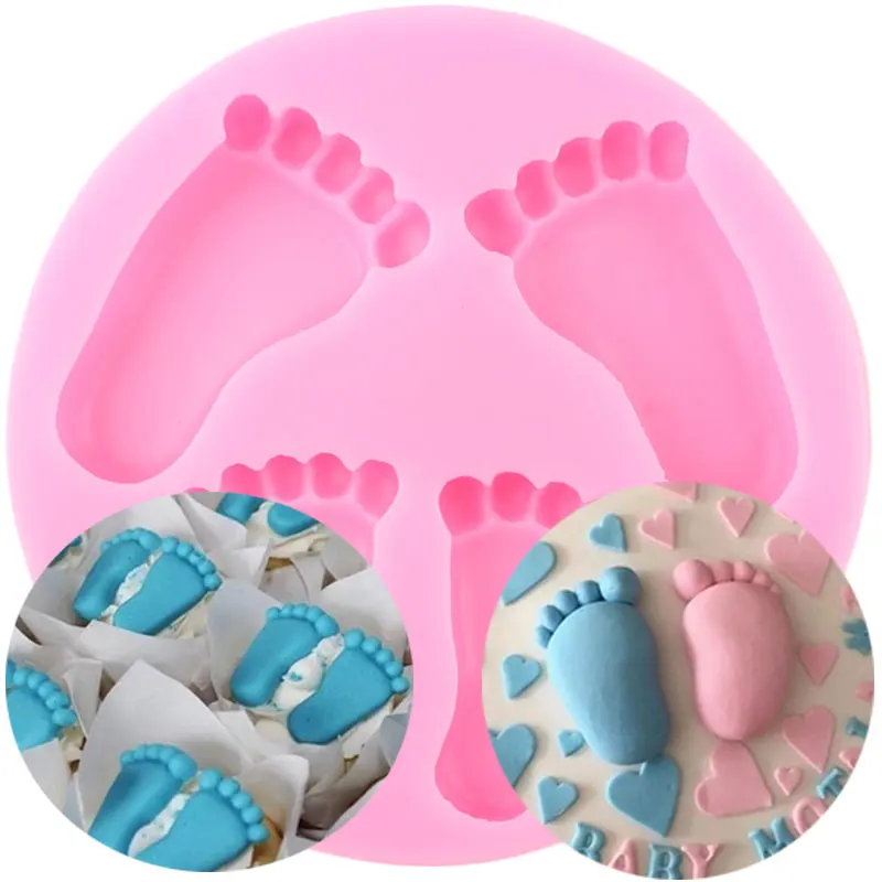 

Baby Foot Silicone Molds DIY Party Cupcake Topper Fondant Cake Decorating Tools Candy Chocolate Gumpaste Mould