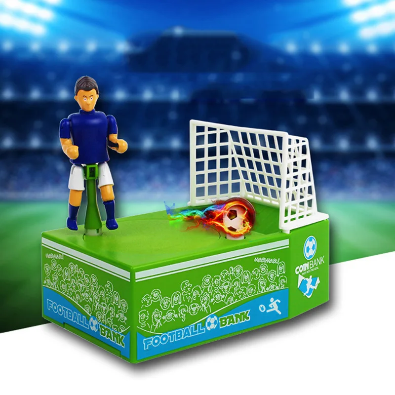 Esportes futebol tiro moeda mealheiro brinquedo de futebol decorativo poupança dinheiro banco estatueta para crianças adultos amigo presente