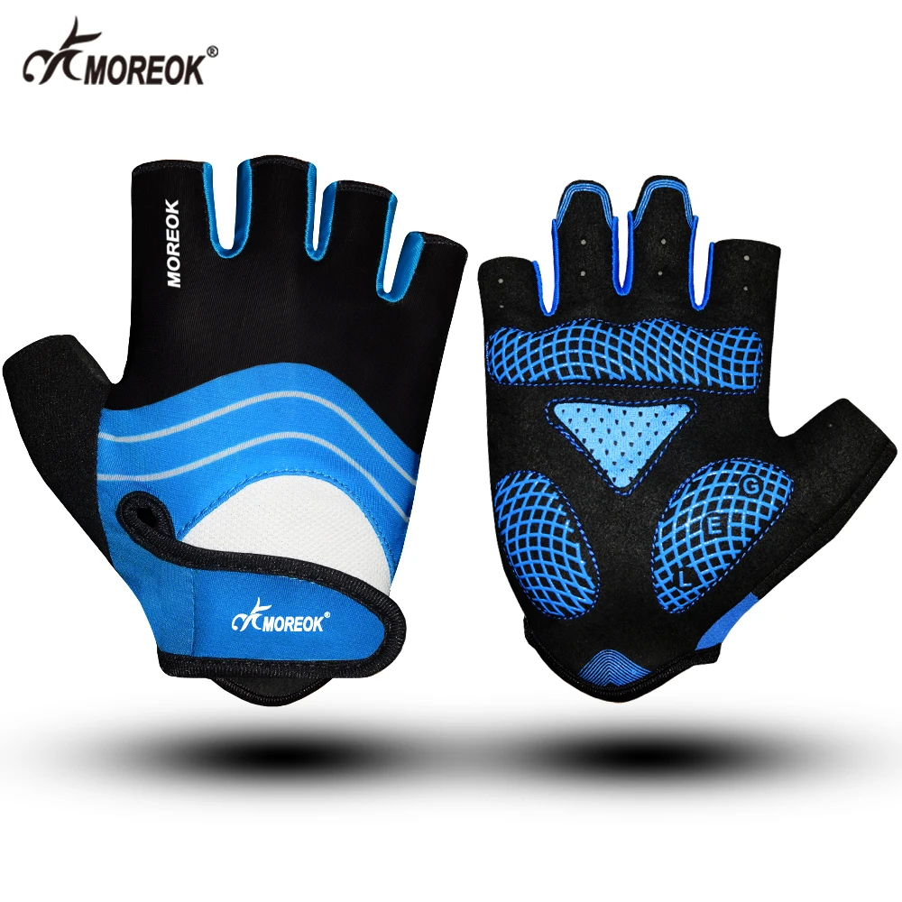 BIKINGMOREOK Cycling Gloves Half Finger Bike Gloves 5MM Liquid Gel Pads Bicycle Gloves Shock-Absorbing Mountain Bike Gloves Anti