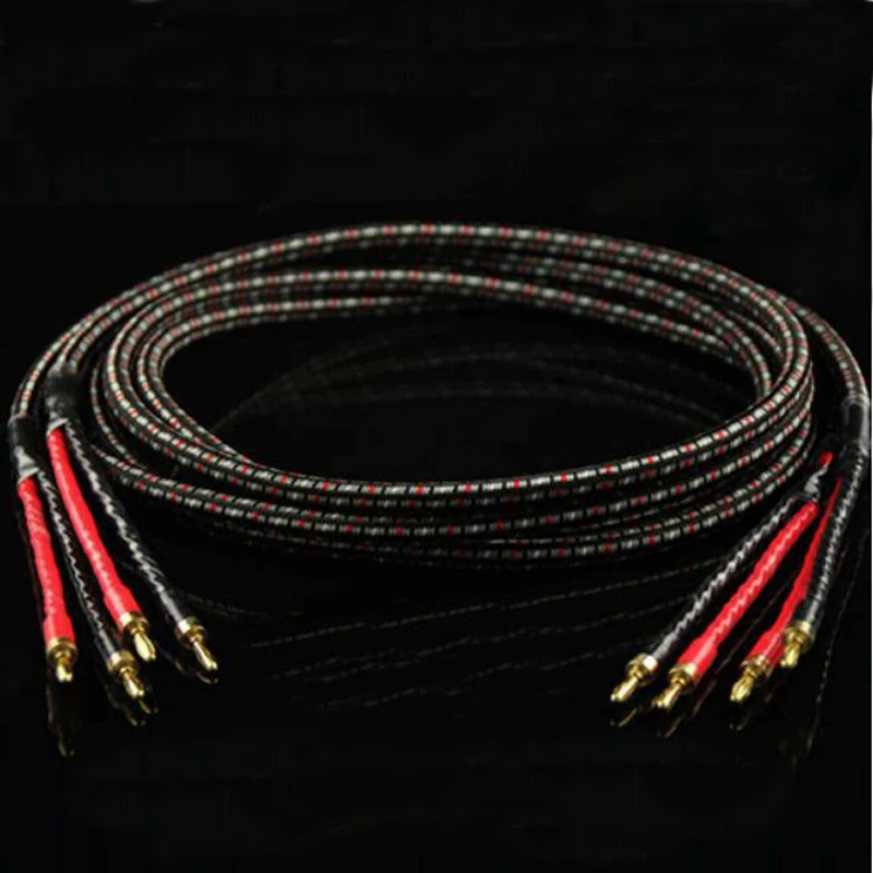 AQ CV8 6N OCC Speaker cable hifi audio cable amplifier speaker cable with pure red copper  BFA banana plugs connector 2 to