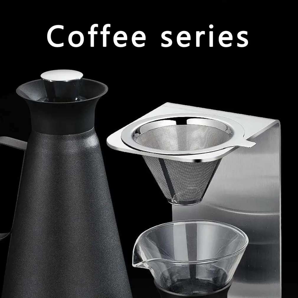 Reusable Double Layer Coffee Filter 304 Stainless Steel Cone Coffee Filter Baskets Mesh Strainer Pour Over Coffee Dripper Tools