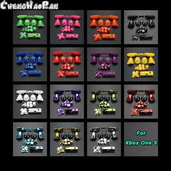 ChengHaoRan 1 set Full Chrome Button Replacement For Xbox One S Dpad ABXY Trigger Grips stick Parts for Xbox One S Controller