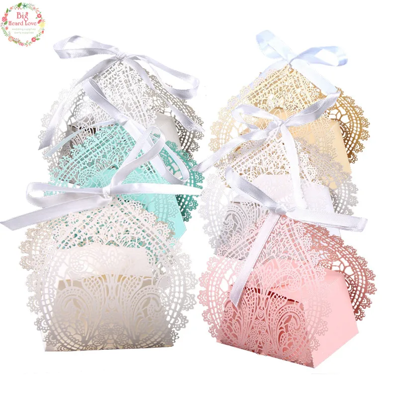 

50pcs heart-shape design wedding favor laser cut candy box gift box party supplies wedding favors decoration