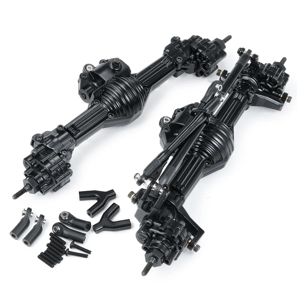 AXSPEED RC Car Front & Rear Straight Complete Axle for 1/10 RC Crawler Axial SCX10 II 90028 Metal Axle Upgrade Parts