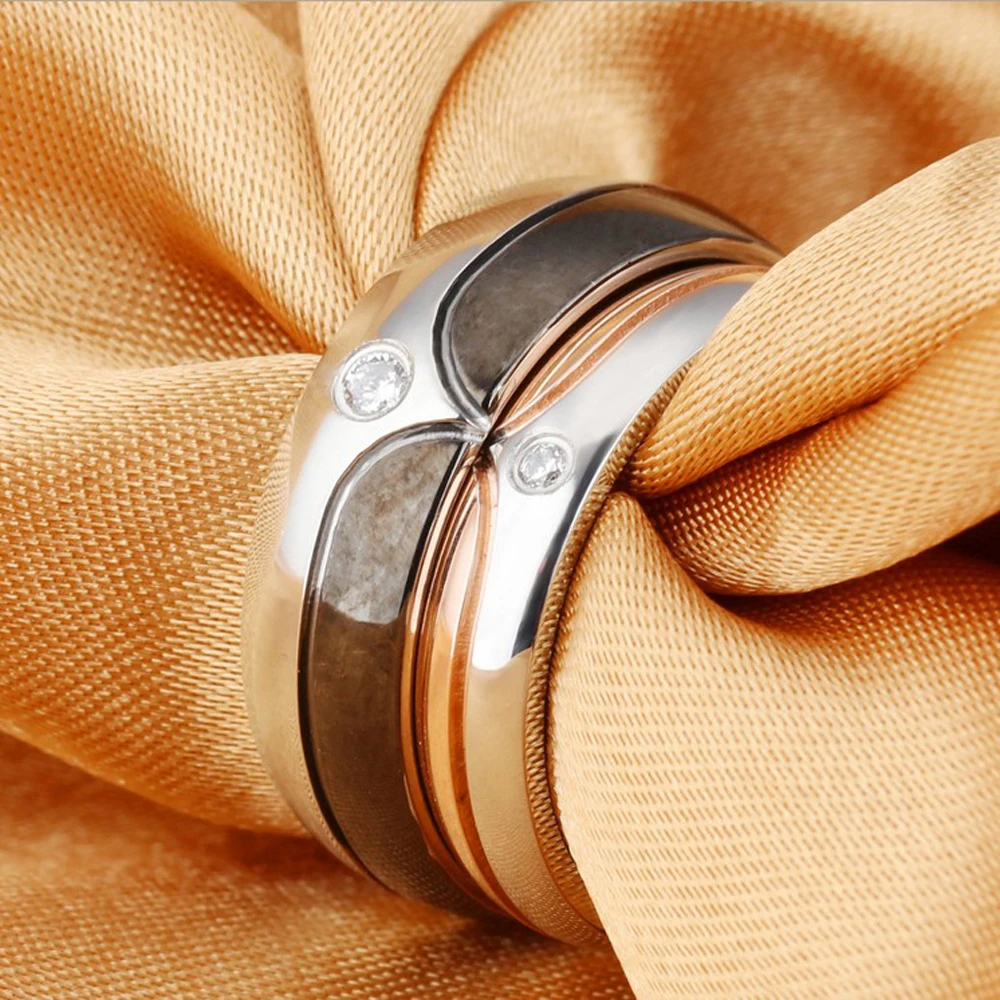 Fashion Wedding Rings for Men/Women CZ Couple Ring 316l Stainless Steel Engagement Jewelry