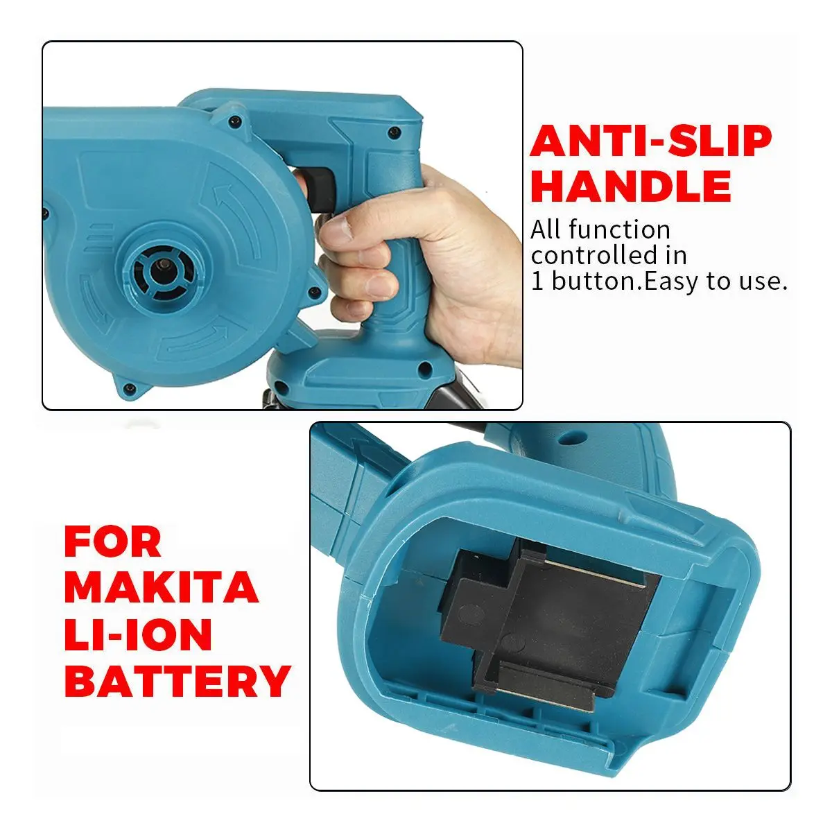 Wolike Ventilador de ar elétrico e aspirador de poeira, vácuo sem fio, Cleannig Leaf Blower, Makita 18V Battery Power Tools