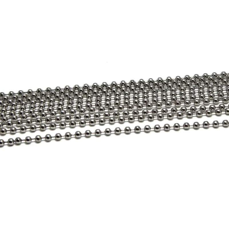 1.5 2.4 10 mm Stainless Steel Ball Bead Chains & Connector Bulk Chains for Jewelry Making Fit DIY Necklace Keychain Accessories