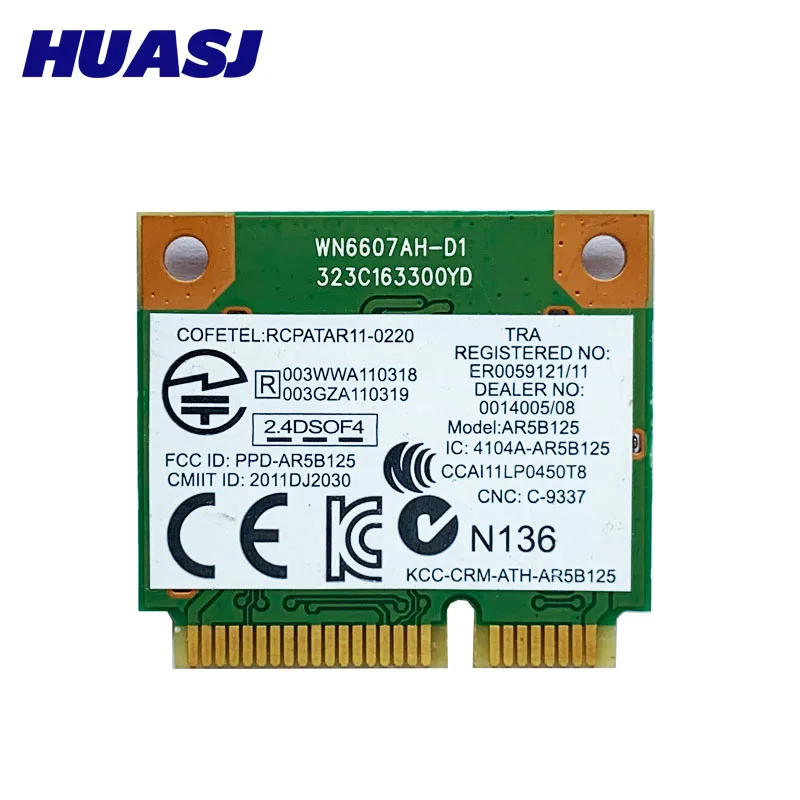 HUASJ DW1506 AR5B125 mini PCI-E WiFi Card 802.11b/g/n WiFi Module for Dell laptop