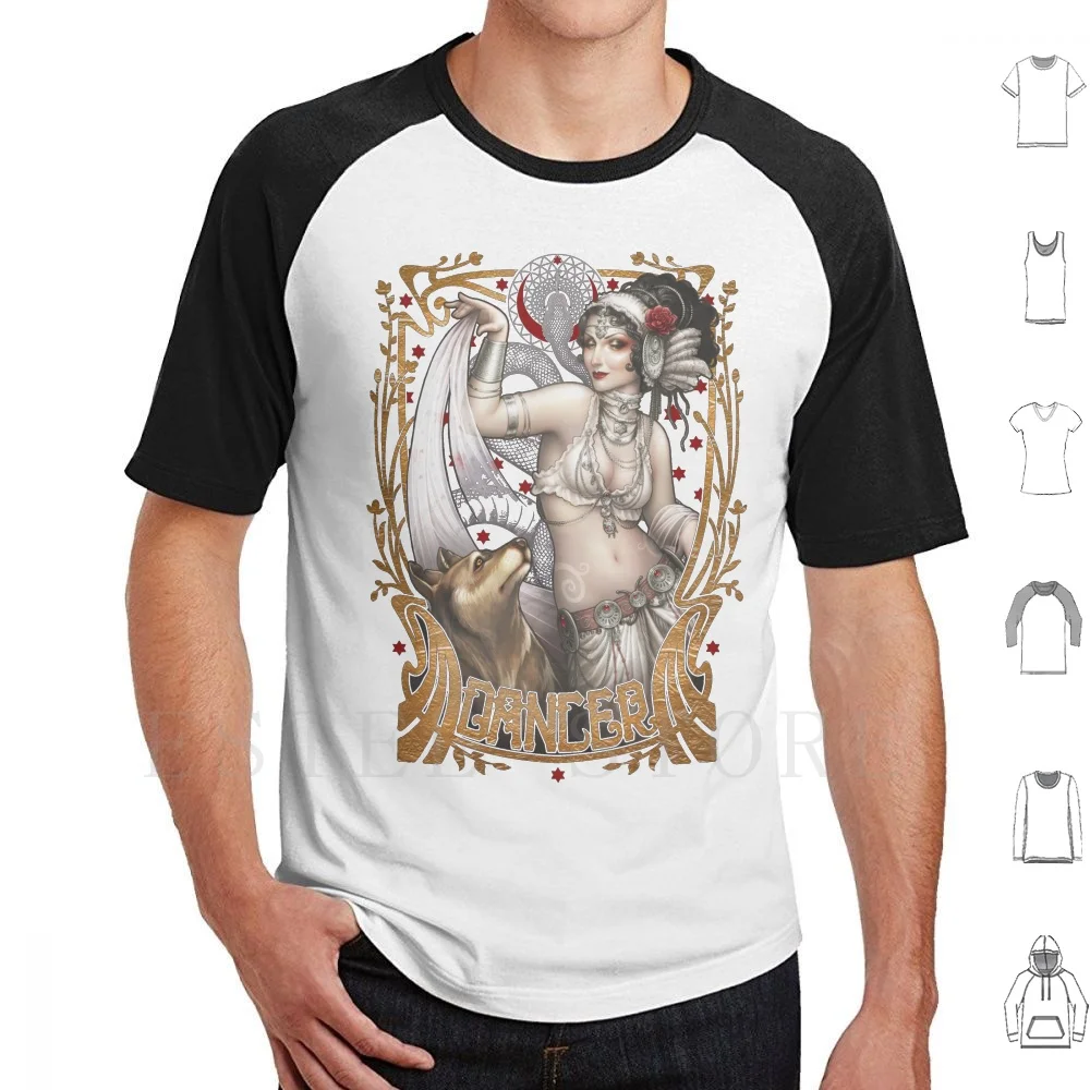 Dança com lobos-tribal dança do ventre t camisa de algodão masculino diy impressão tribal dança do ventre dançarino du ventre danseuse bailarina danza