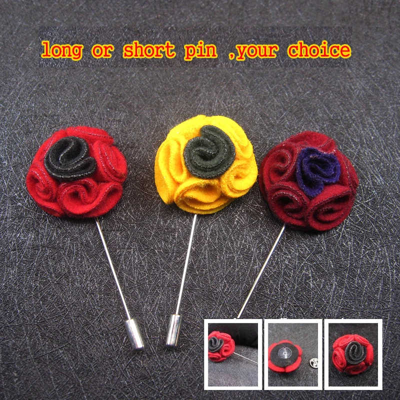 Classic Mixed Fabric flowers Brooches Men Suit Collar Brooch Broche Lapel Pin  Brooches for Women Jewelry Accessories