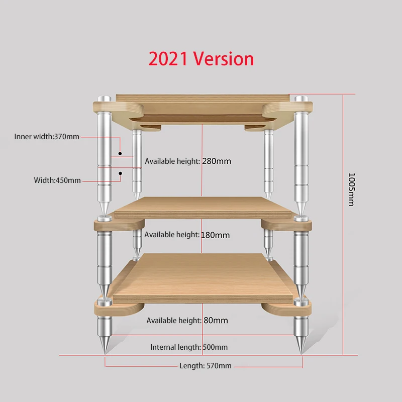 Aluminum Birch HiFi Rack Audio Racks Amplifier Cabinet  Decoder Frame Shock Absorber Tripod Shelf Isolator Feet Spikes Support