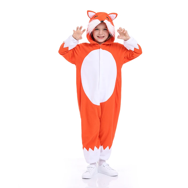 Fox Animal Pyjama Kids Vos Jumpsuit Rompertjes Halloween Carnaval Dier Outfit Fancy Dress Kinderen Baby Cartoon Anime Kostuum