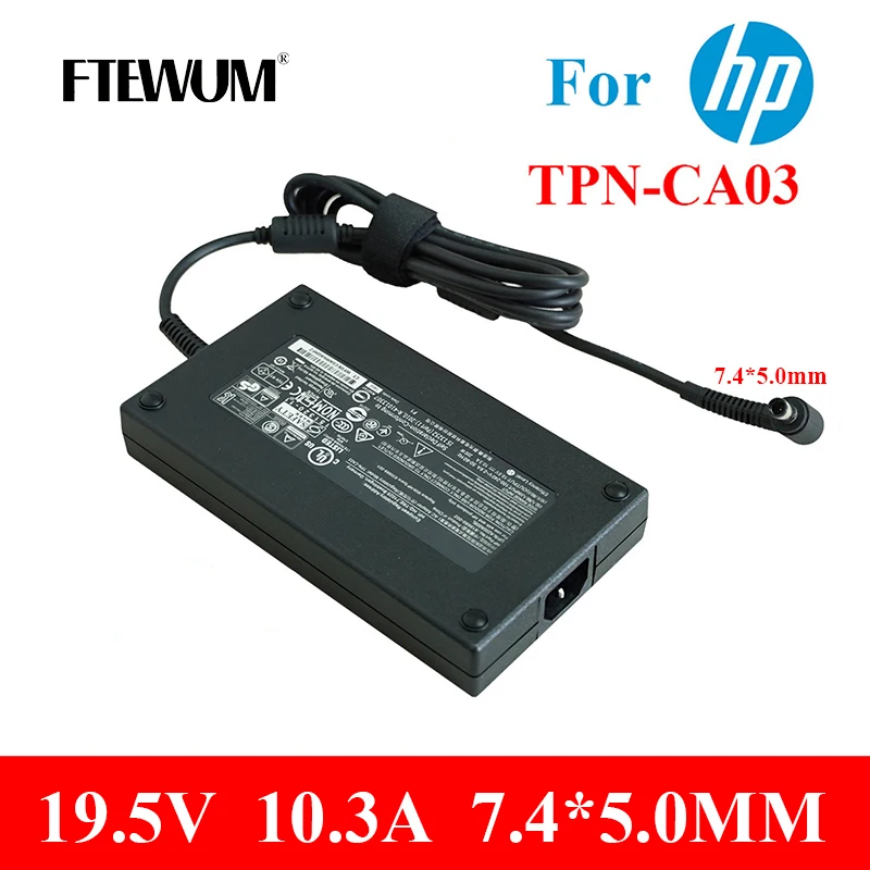 19.5V 10.3A 7.4*5.0mm 200W Laptop Adapter Charger For HP EliteBook 8740w 8760w 8770w ZBook 15 17 TPN-CA03 815680-002 835888-001