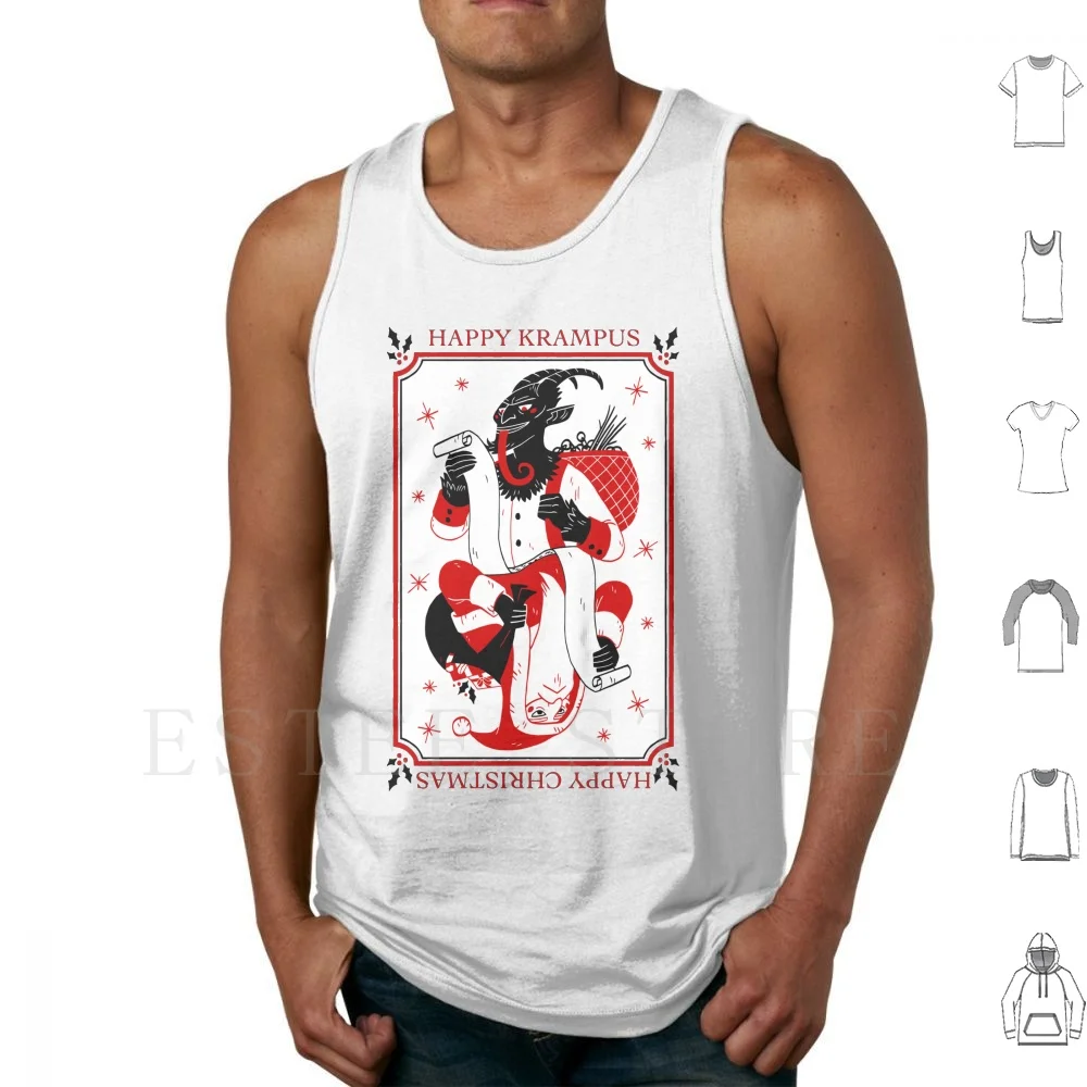 Happy Christmas Krampus Tank Tops Vest Sleeveless Happy Christmas Krampus St Nick Christmas Krampus Krampus Ugly Christmas