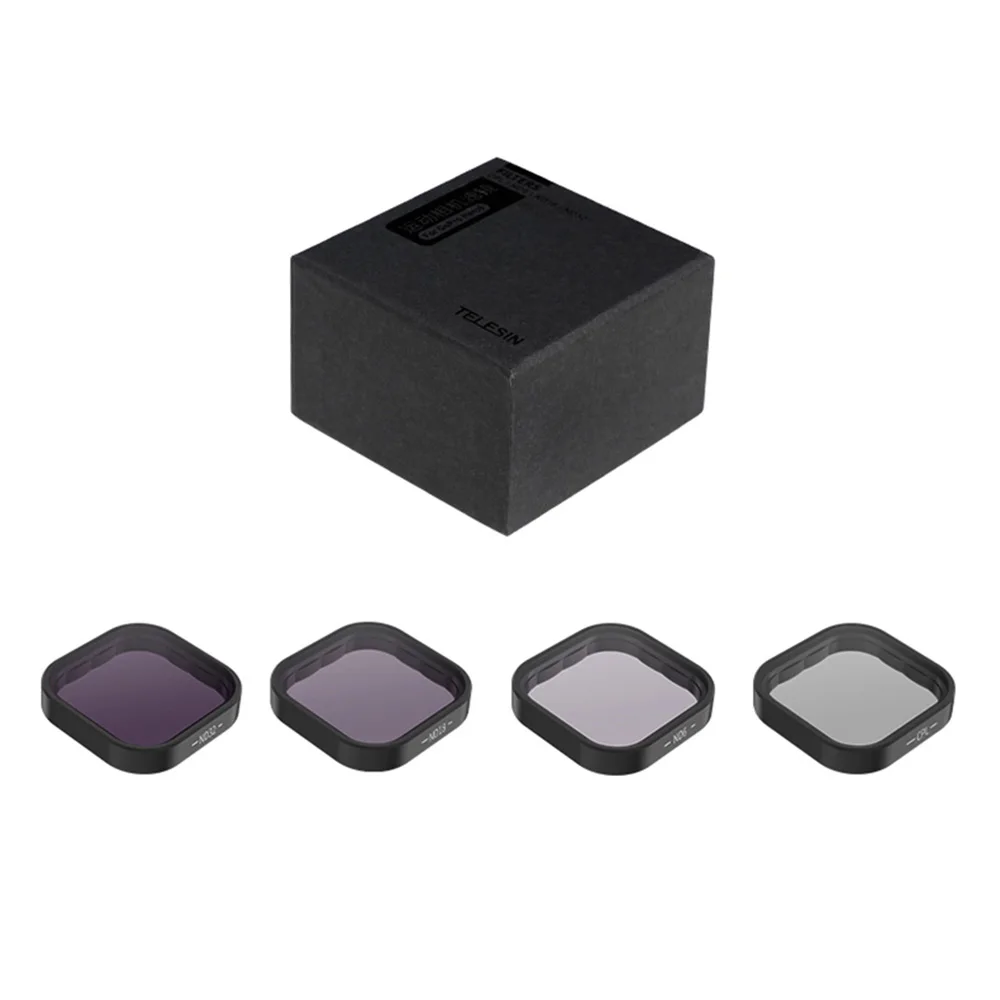 TELESIN ND8 ND16 ND32 CPL-lensfilterset Aluminium frame voor GoPro 12 Hero 12 11 11 9 Zwarte actiecamera ND CPL-lens