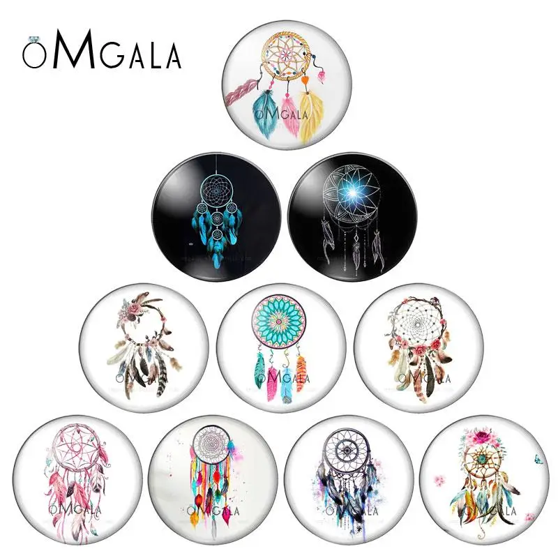 

Watercolor Paintings Art Boho Dreamcatcher 10pcs 12mm/18mm/20mm/25mm Round photo glass cabochon demo flat back Making findings