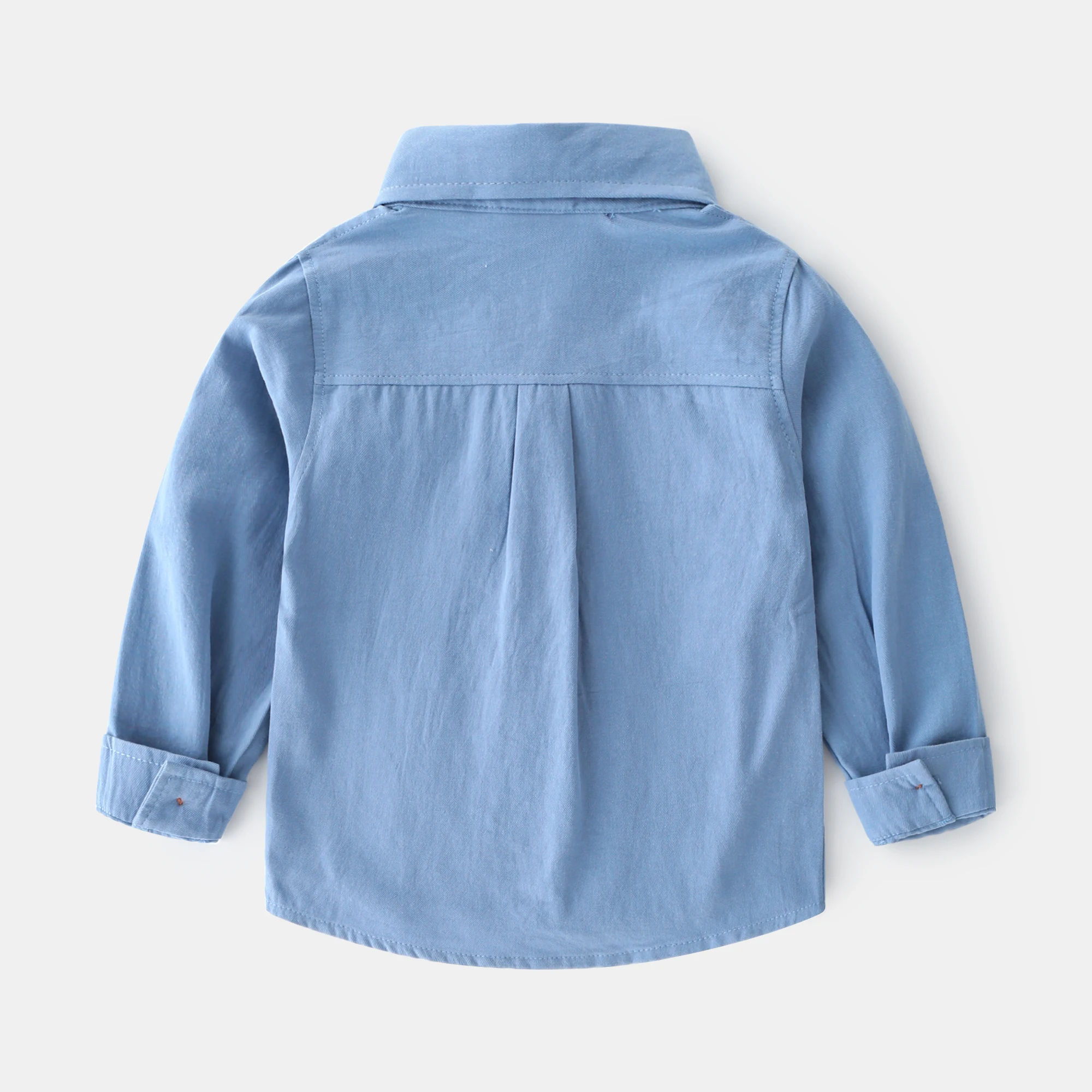 Baby Boys Shirt Long Sleeve Solid Color Shirts Spring Autumn Single Breasted Turn Down Collar Blouse Kids Tops