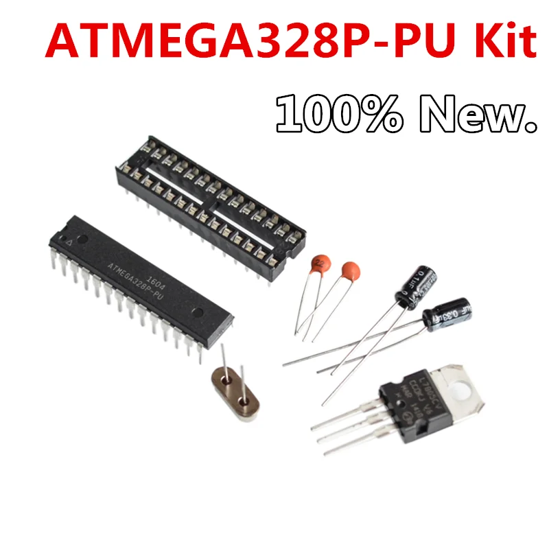NOWY ORYGINALNY ATMEGA328P-PU DIP28 ATMEGA328-PU ATMEGA328P U bez Ar duino BOOTLOADER + Gniazdo DIP i zestaw kryształu HC-49S16MHz