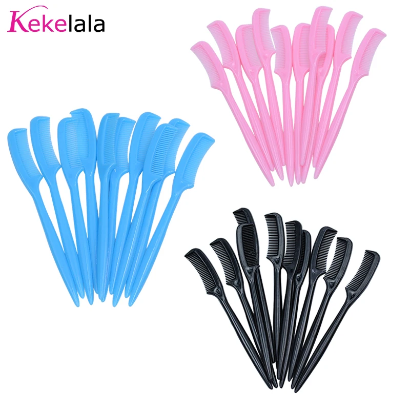 Kekelala, 10 Uds., venta al por mayor, Mini peines para pestañas, pequeños y bonitos cepillos para cejas, aplicadores de extensiones de pestañas, cepillos para varita para máscara de muñeca