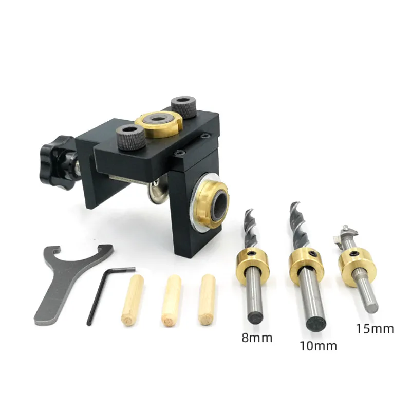 GanWei localizzatore di punzonatura 3 in 1 dispositivo di perforazione tascabile per la lavorazione del legno con punta da trapano da 8mm/5mm per strumenti di guida di posizionamento della perforazione