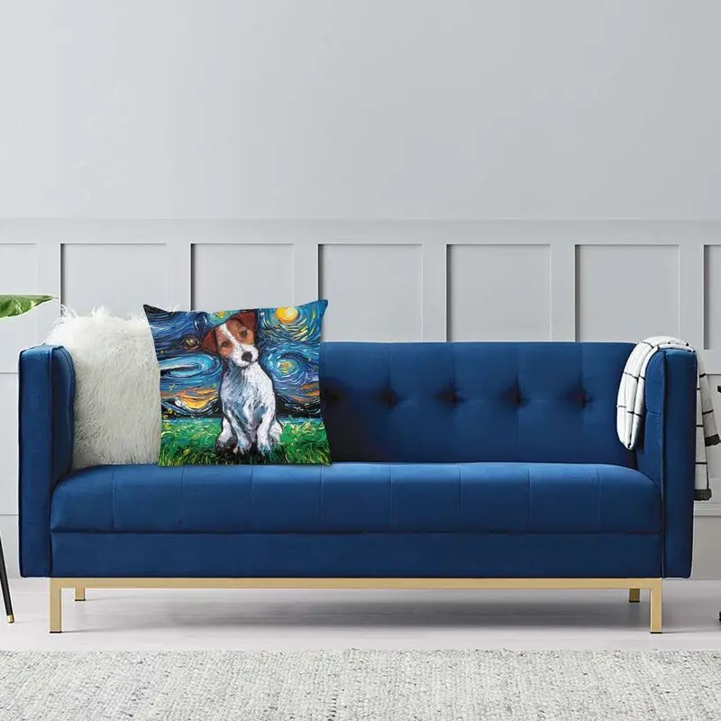 Miękki Jack Russell Terrier Pop Art rzuć poszewka na poduszkę do domu niestandardowy kwadratowy miłośnik psów poszewka 45x45 poszewka na poduszkę na