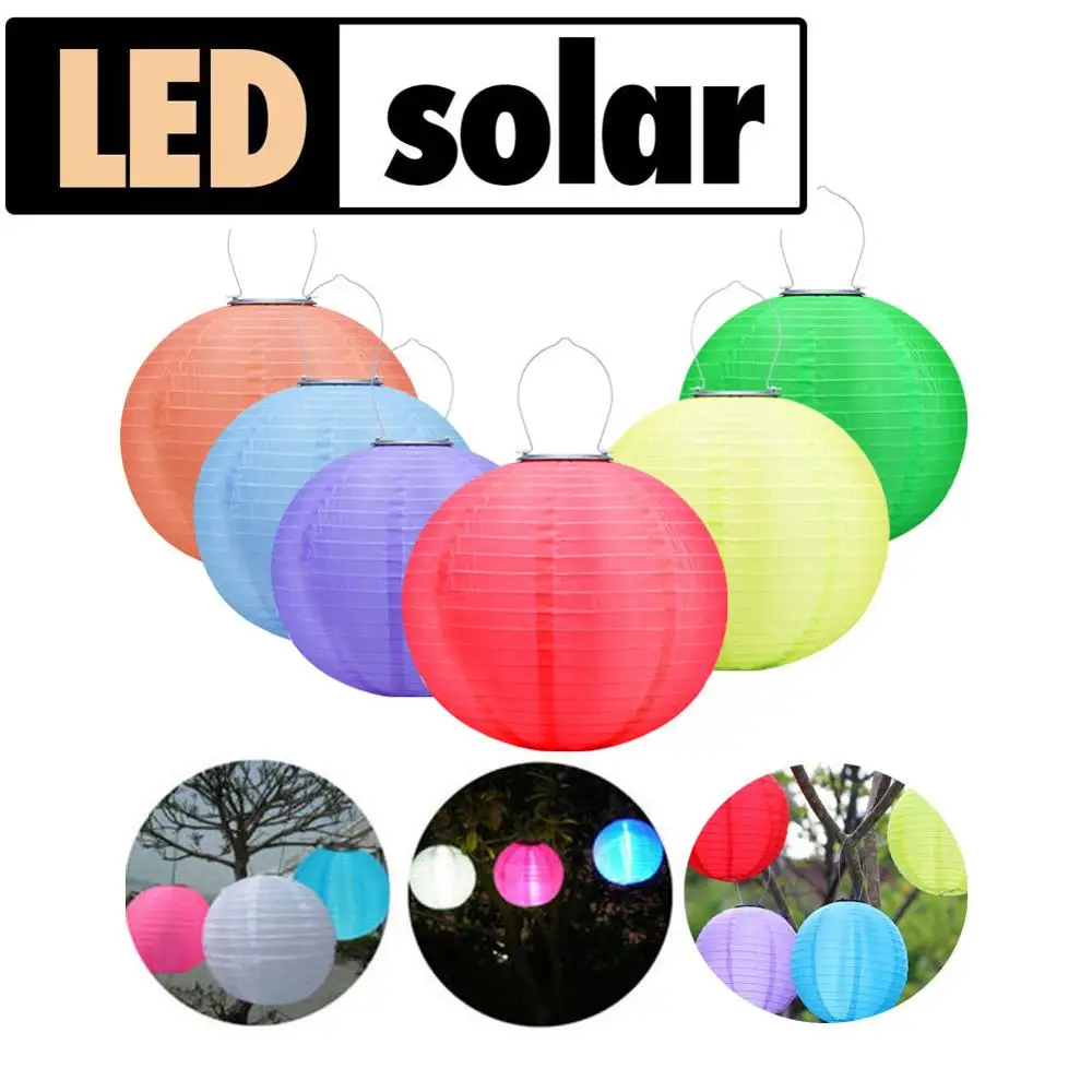 3 PCS/Set Solar Powered Hanging  LED Lampion 12