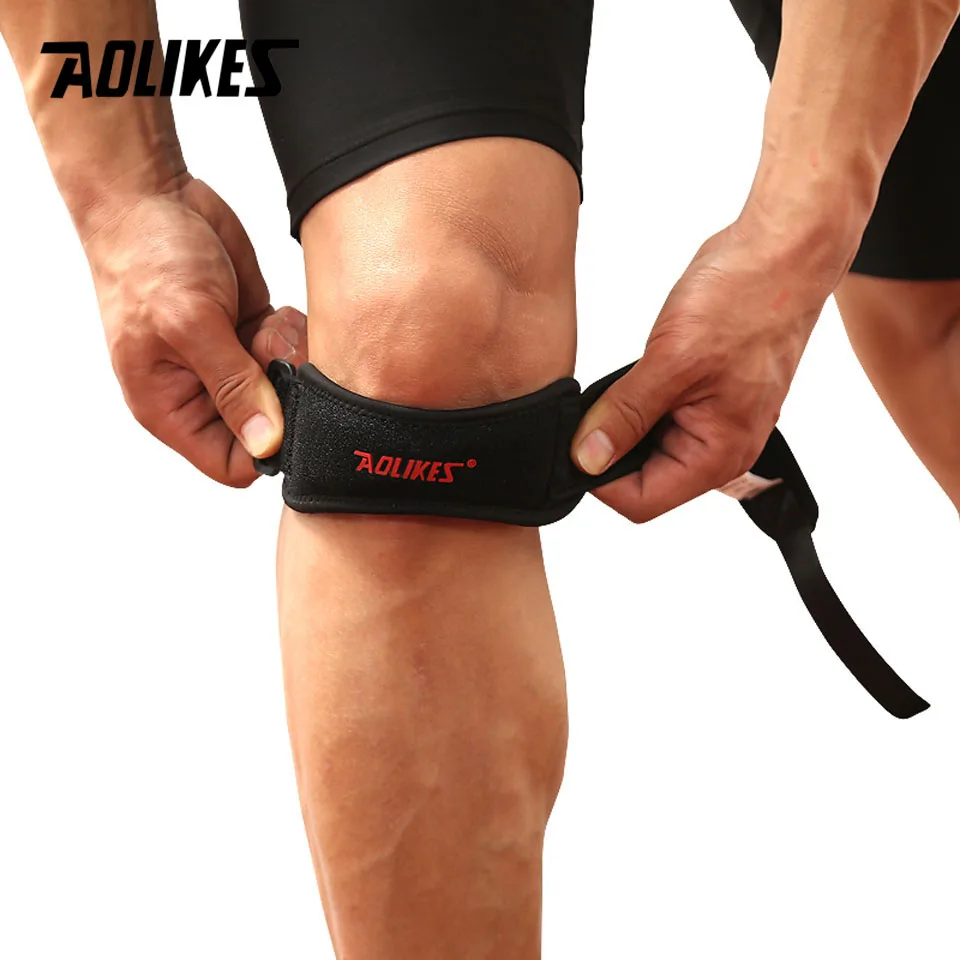 AOLIKES 1 Pcs Adjustable Knee Strap Patellar Tendon Pressurized Protector Support Slider Pad rodilla Guard Badminton Running