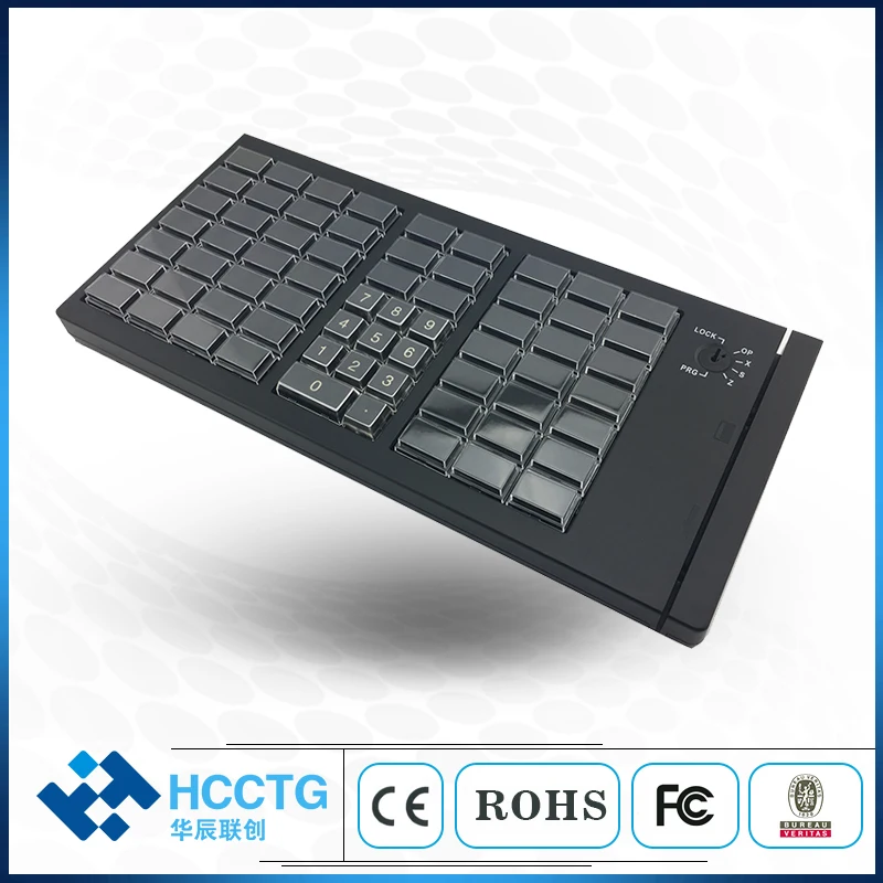 Imagem -03 - Teclado Programável com Fio Usb Barato de 66 Teclas Kb66 com Opção do Leitor de Cartão Magentic para a Máquina da Posição