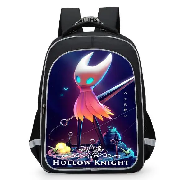 Children schoolbag Hollow Knight Print Game Peripheral Backpack Cartoon Student Casual Backpack Lightweight Orthopedics Mochila