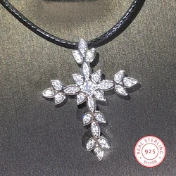 New Cubic Zirconia Cross Pendant Necklace for Men Women Wedding Dainty Chain Strong High Quality Classic Unique Fashion Jewelry