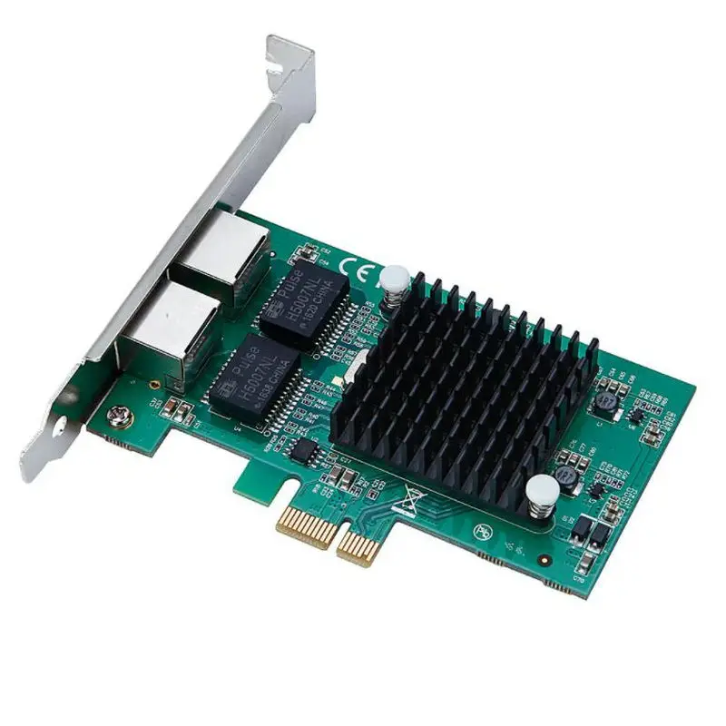 PCIe Gigabit Dual Port NIC Server Network Lan Adapter Card Intel 82575/82576 Chip 2 RJ45 Port 10/100/1000Mbps For Desktop PC