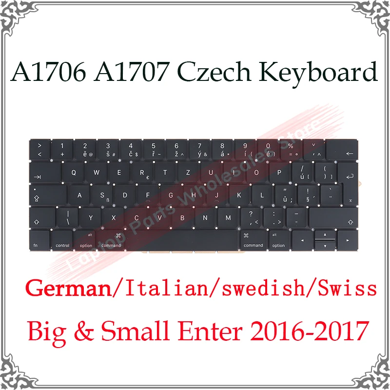 

Original 13" 15" A1706 A1707 Keyboard Czech German Italian Swedish Swiss For Macbook Pro Retina CZ GE IT Laptop Replacement