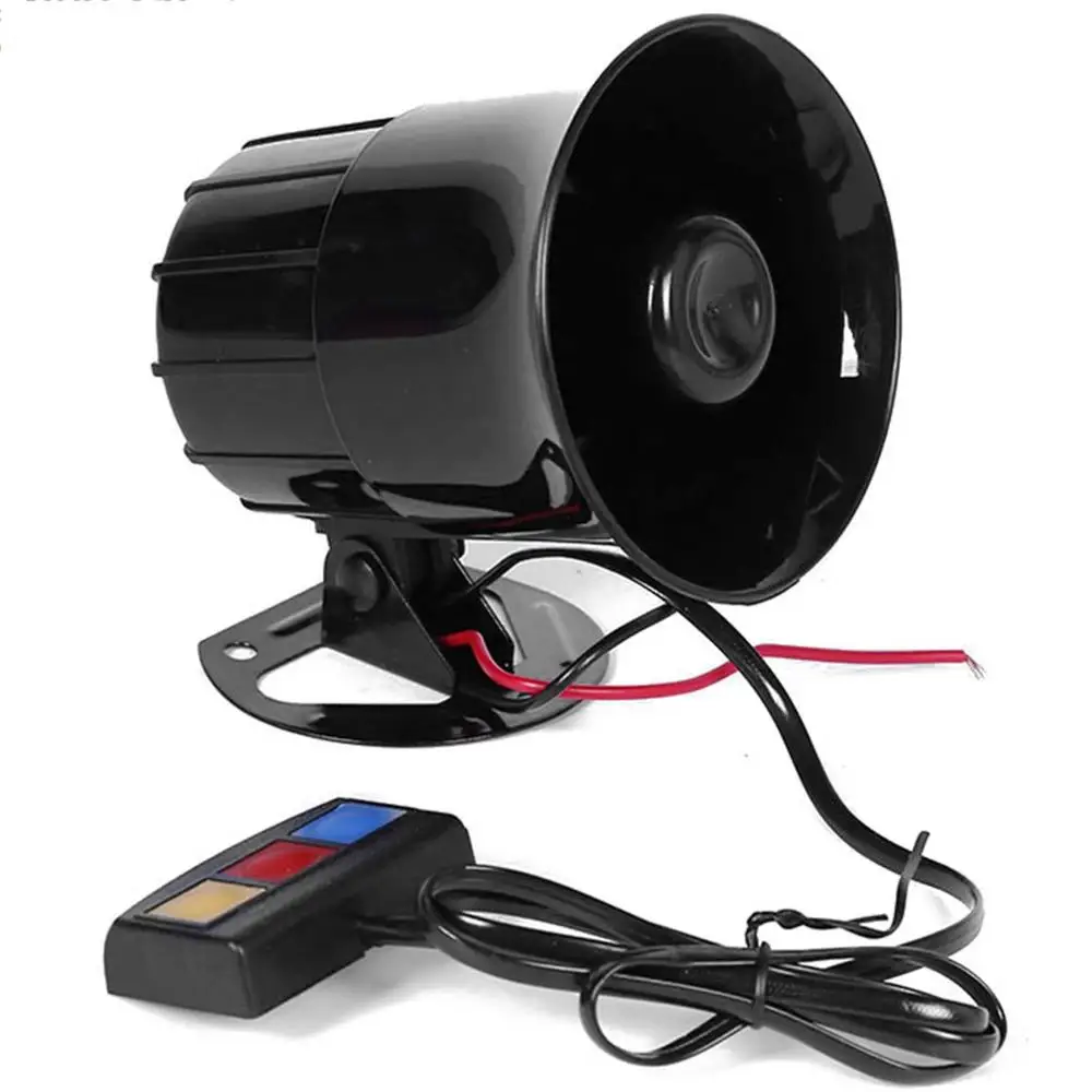 Universal 12V 20W Car Horn 3 Tone Sound Loud Warning Alarm Police Fire Siren Speaker Motorcycle Automotive Accessories Moto