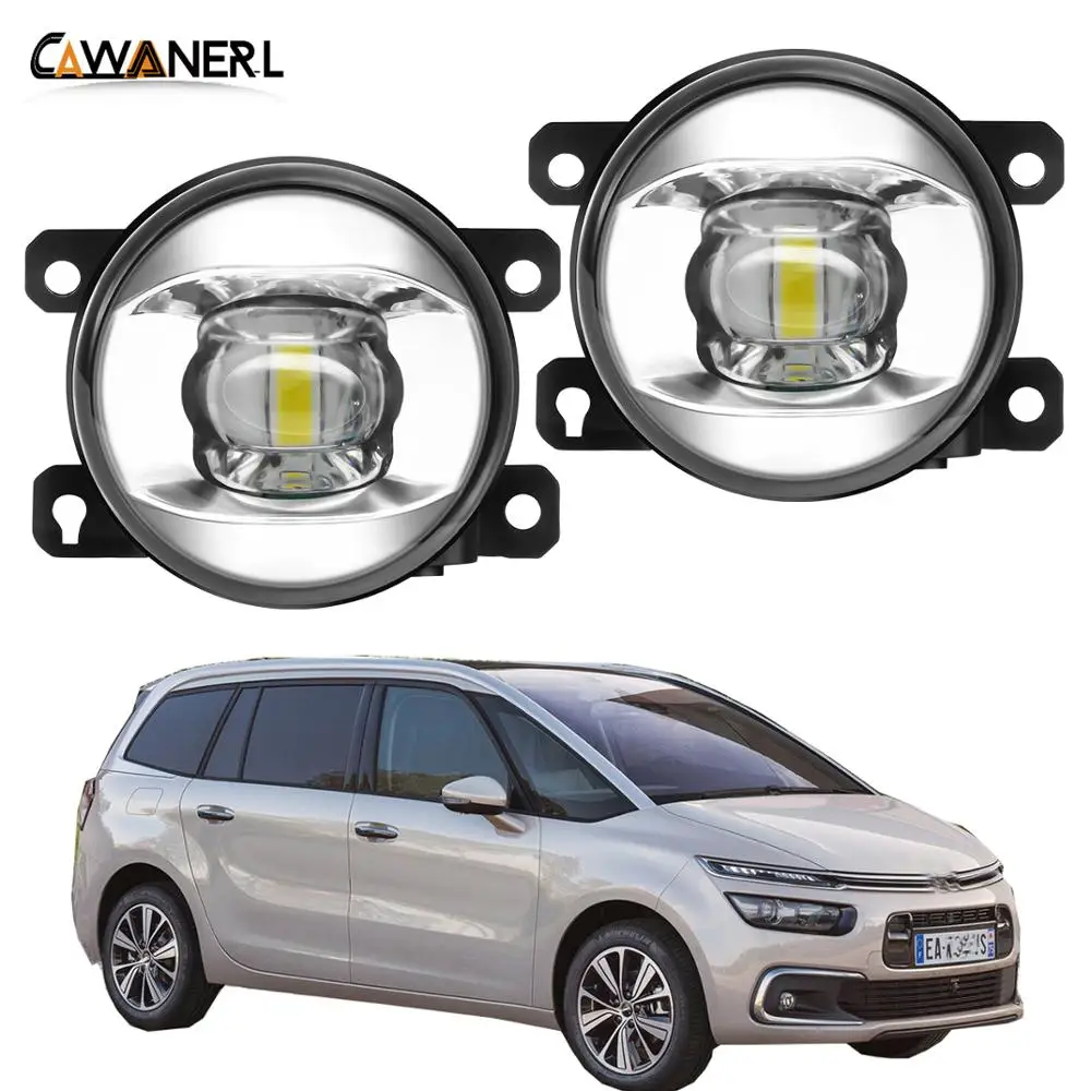 Fog Light Assembly 30W 8000LM Car Right + Left Side LED Lens Fog Lamp DRL 12V For Citroen C4 Coupe Hatchback Picasso 2004-2015