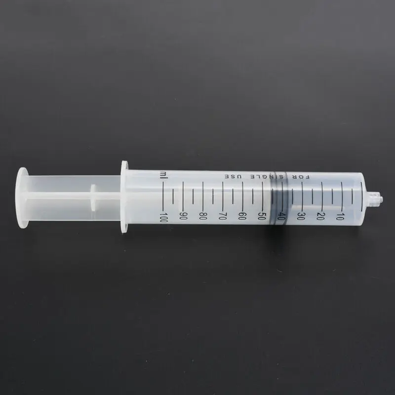 Piccola siringa di plastica a vite da 100ml con tubo di plastica trasparente flessibile lungo 80 cm per misurare la nutrizione