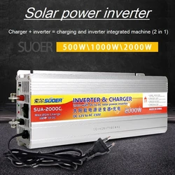 Inverter 12v 220v Hybrid Solar power inverter charger Voltage Transformer USB 500W 1000W 2000W Converter Adapter home