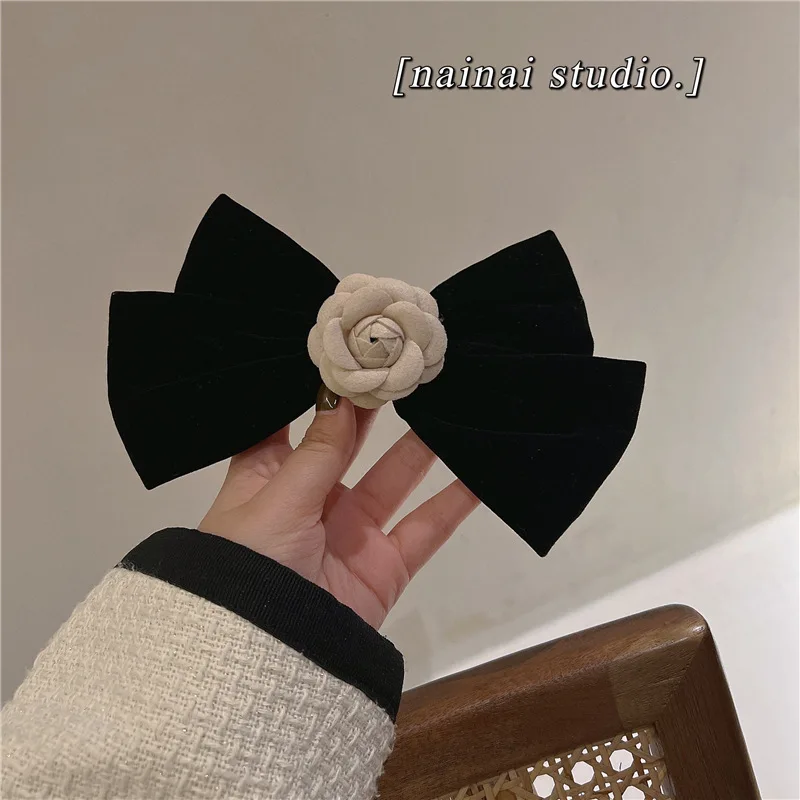 2025 New Floral Hair Clips Camellia Pins Accessories Flower Hairpin Bride Artificial Rose Barrettes Hair Bows Bow-knot Jewelry
